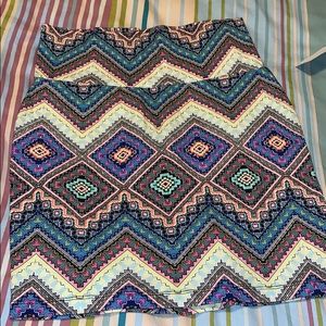Multi color pattern mini pencil skirt NWT!!!